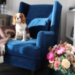 Высокое каминное кресло велюр