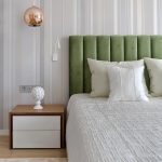 Кровать с вертикальными панелями зеленый