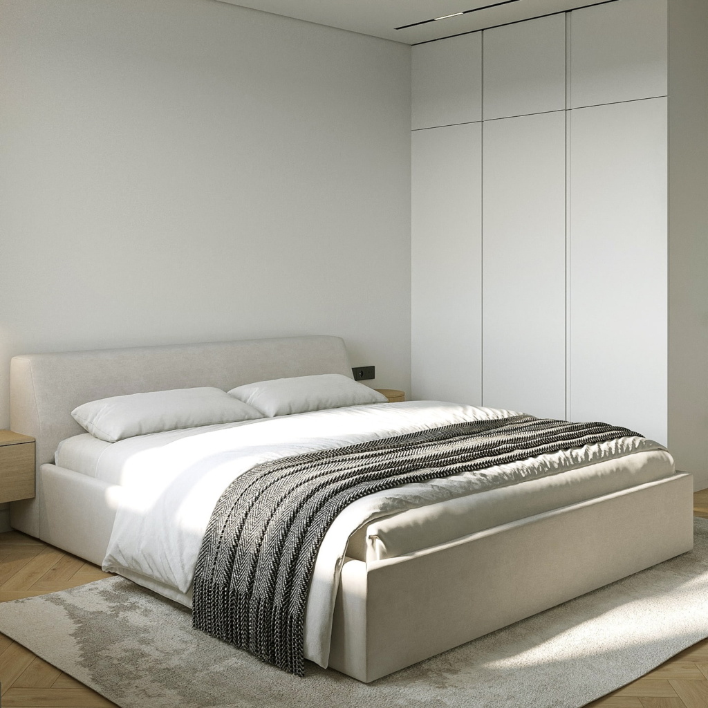 Кровать Уолтер с подъемным механизмом в интерьере в обивке: Leonardo 13, дизайн от: Вероника Соломон. Фото 7