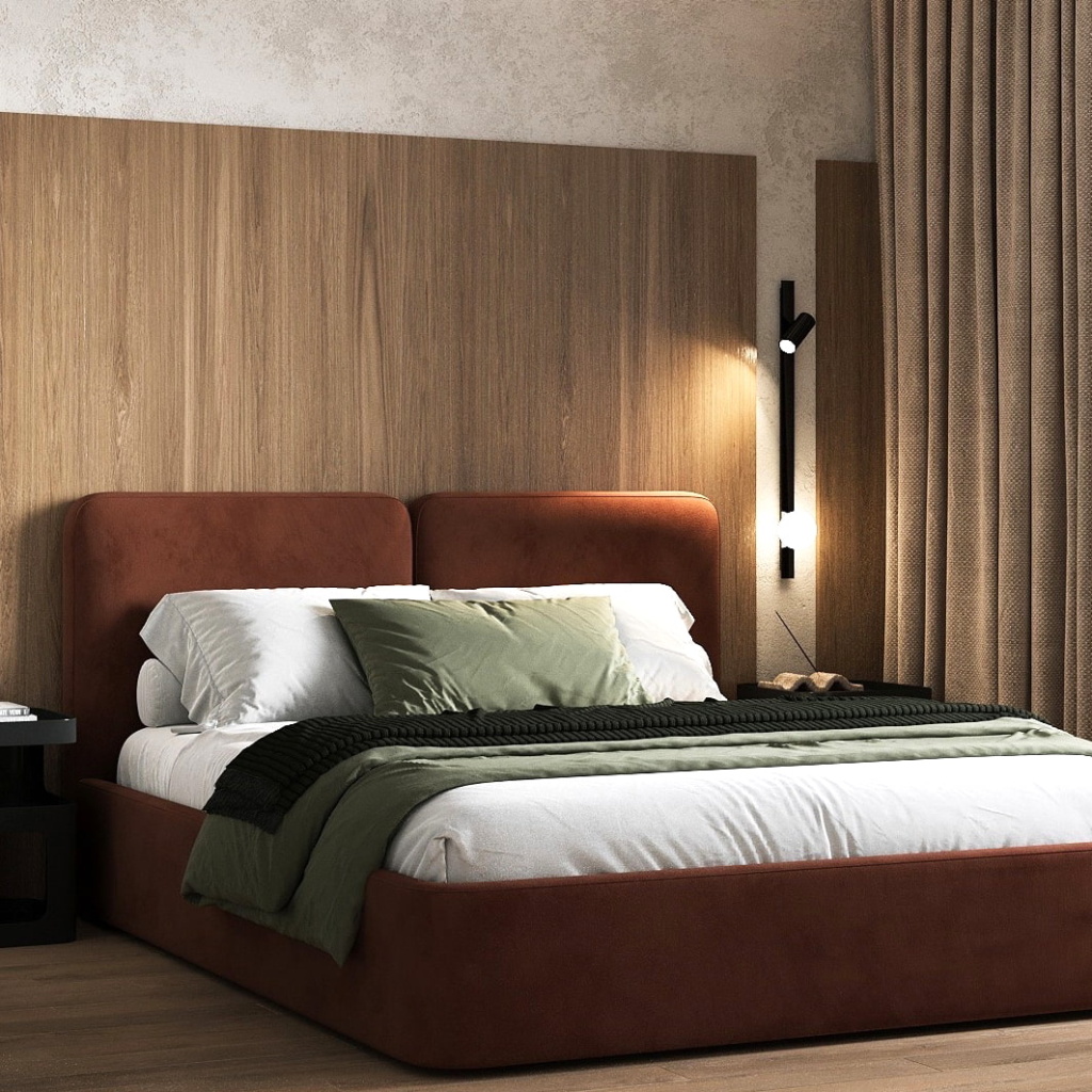 Кровать Тадао с подъемным механизмом в интерьере, дизайн от: Студия дизайна интерьера ДД. Фото 7