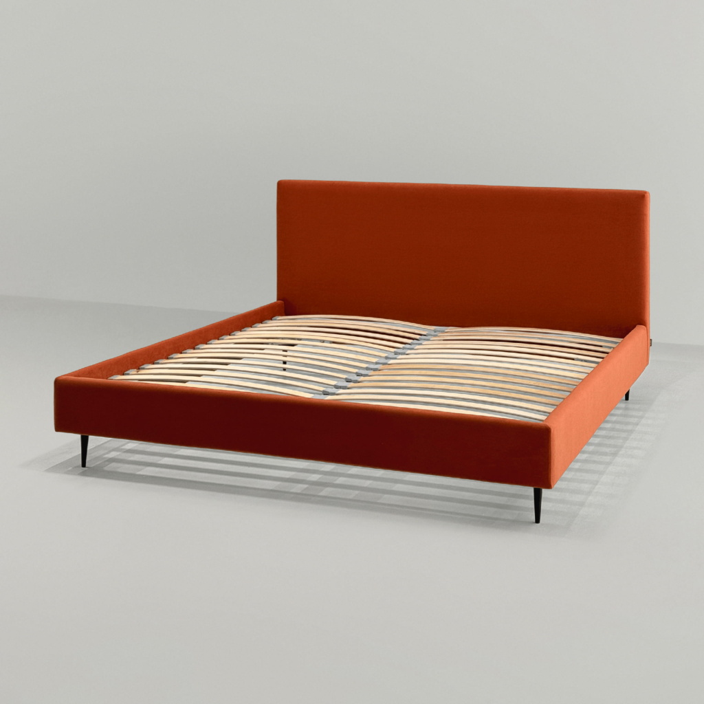 Кровать Кент на ножках в интерьере в обивке: Egida Teddy 952. Фото 4