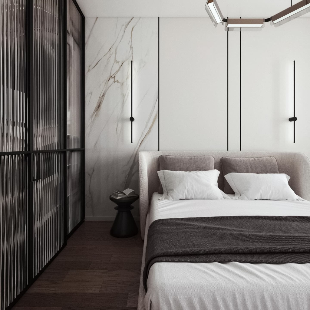 Кровать Дональд с подъемным механизмом в интерьере в обивке: Polaris 17, дизайн от: Егор Сомов. Фото 1