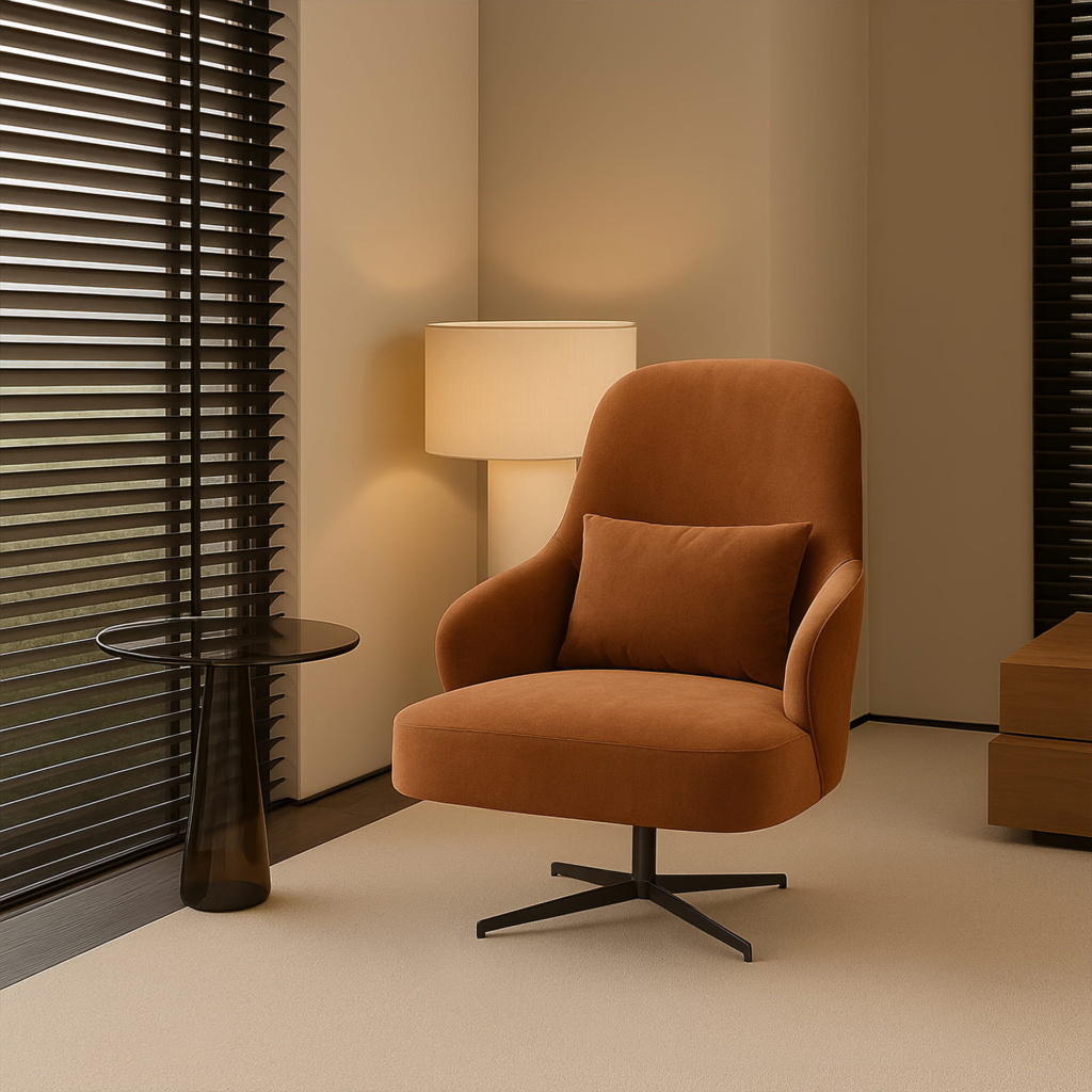 Кресло Магнус Поворотное в интерьере в обивке: Egida Teddy 960. Фото 4