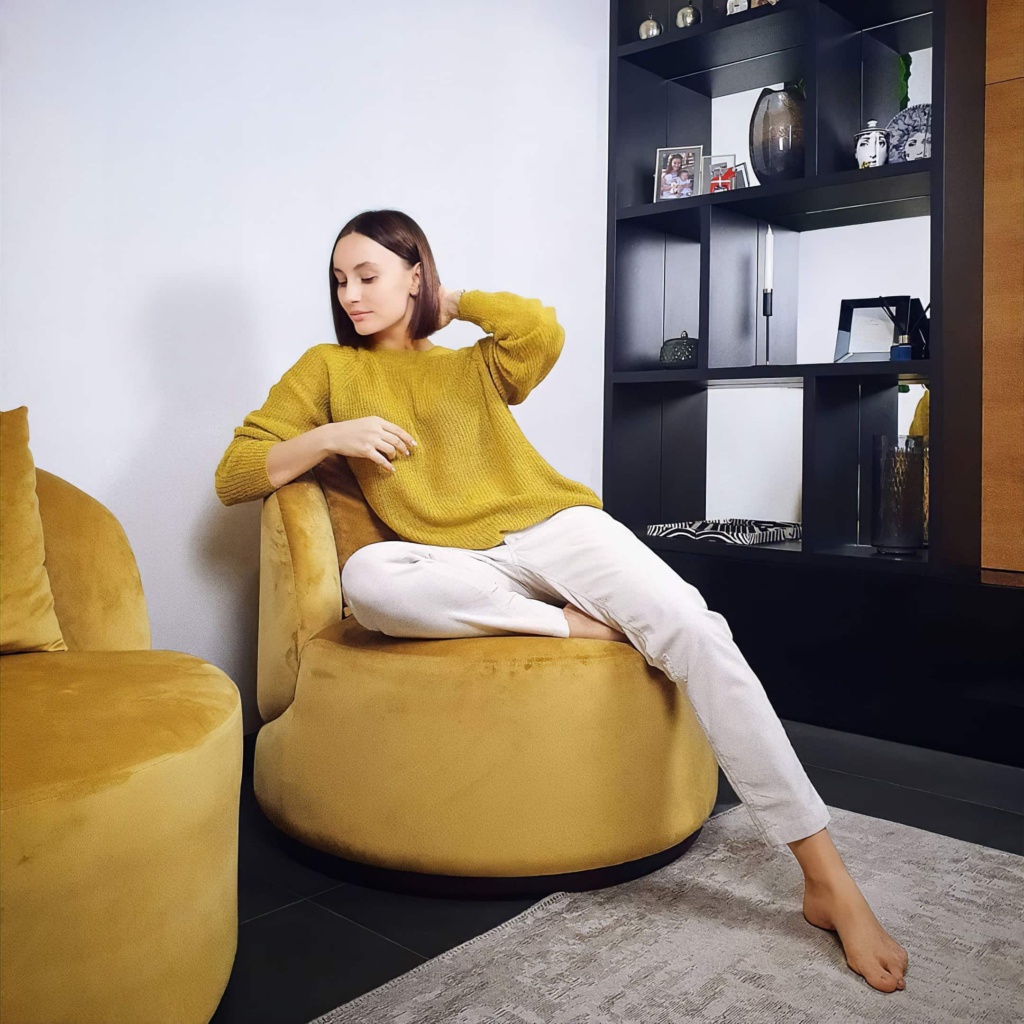 Круглое лаунж кресло Зефир в интерьере в обивке: Paddington 16. Фото 2