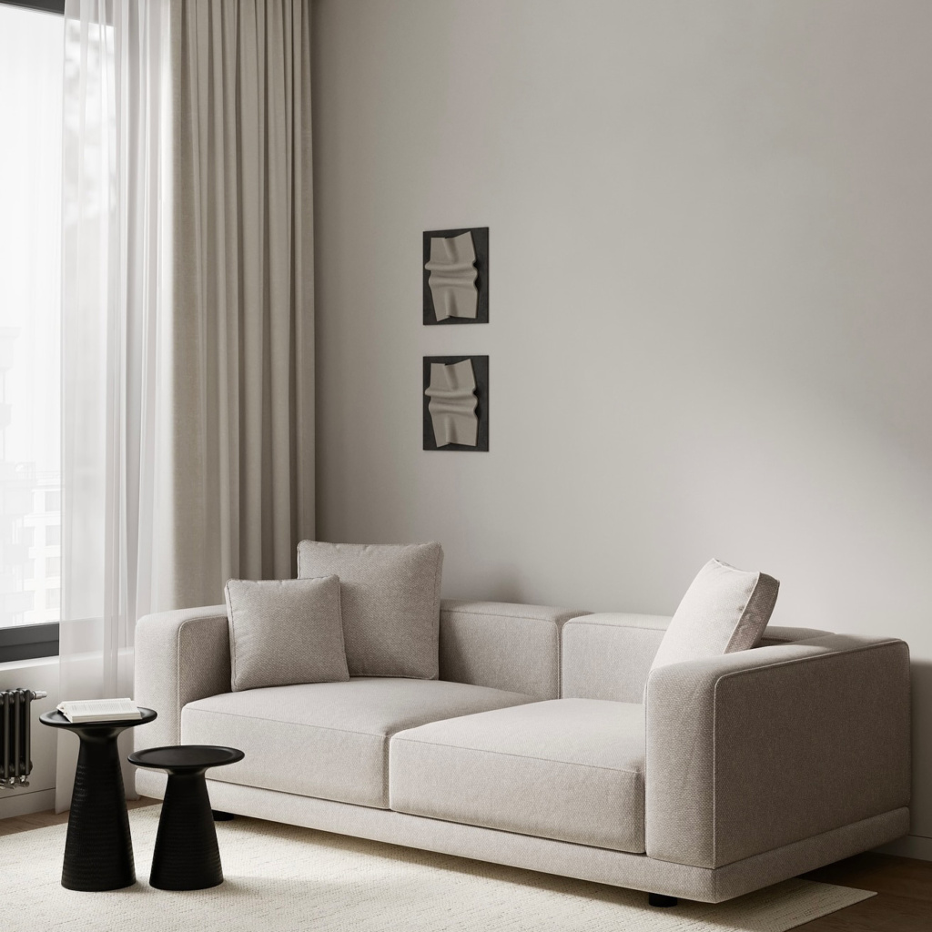 Диван Клайд в интерьере в обивке: Kardif 04, дизайн от: Юлия Малахова. Фото 1