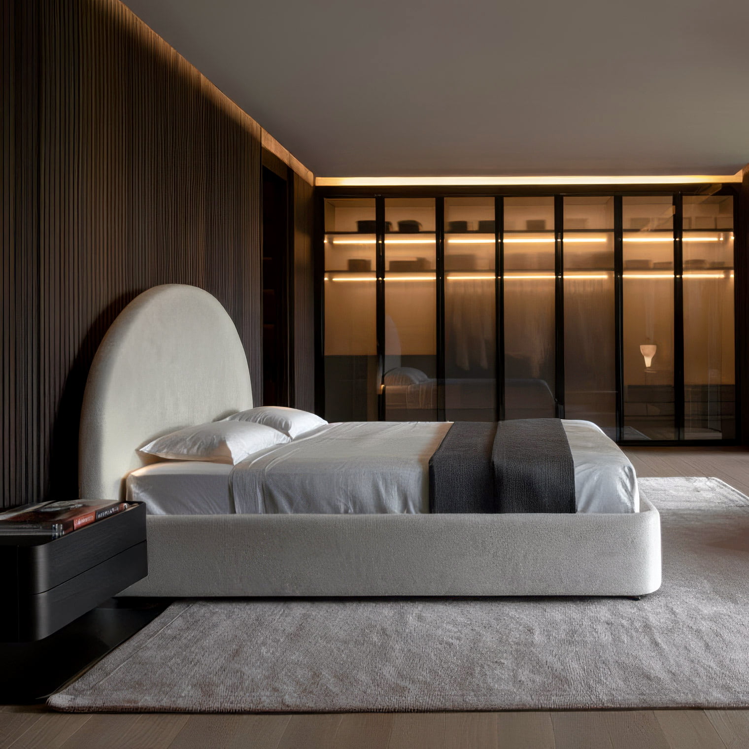 Кровать Орландо с подъемным механизмом в интерьере в обивке: Egida Teddy 307. Фото 1