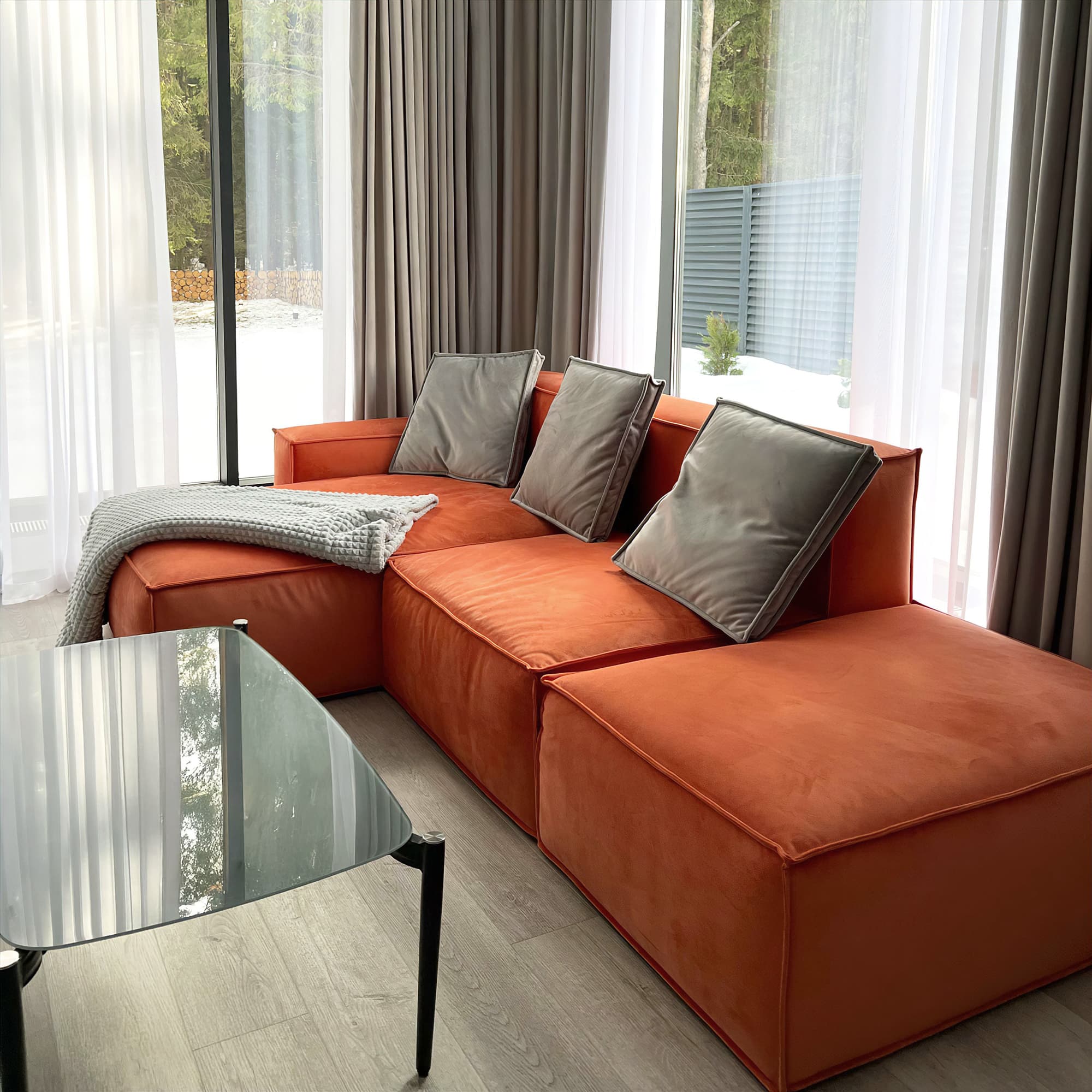 Диван Дэвис раскладной в интерьере в обивке: Egida Zizi 036. Фото 7