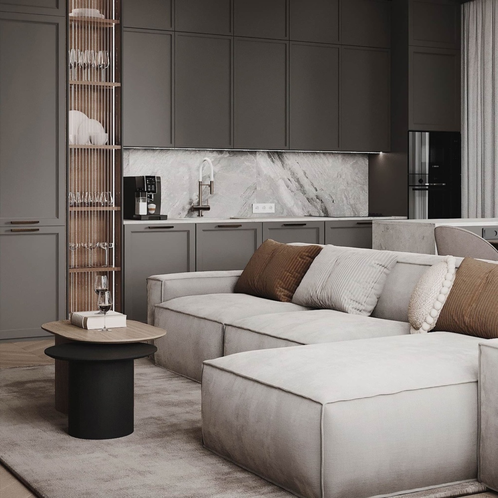 Диван Дэвис раскладной в интерьере в обивке: Art Vision Laska 05, дизайн от: Pro Design. Фото 3