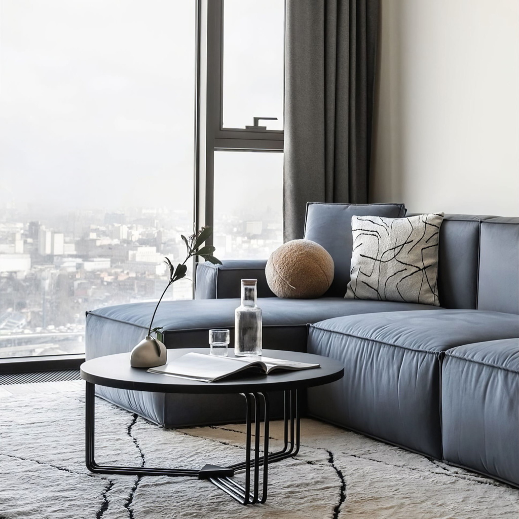 Диван Дэвис раскладной в интерьере в обивке: Egida Teddy 017, дизайн от:  Софья Микрюкова. Фото 5