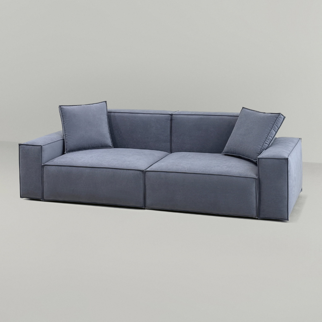 Диван Дэвис раскладной в интерьере в обивке: Domiart Parma 1016 Stone. Фото 10