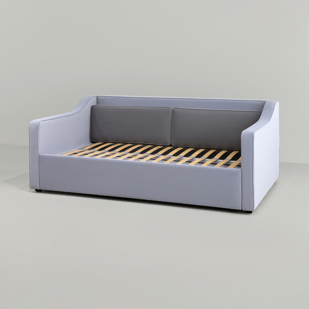 Детская кровать Майк в интерьере в обивке: Domiart Zenit 46 / Domiart Zenit 27. Фото 2