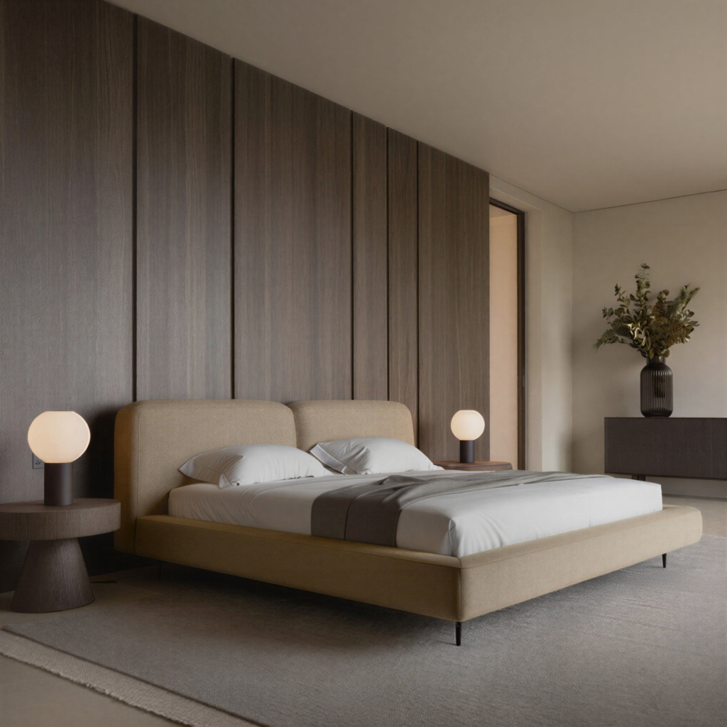 Кровать Рэн на ножках в интерьере в обивке: Domiart Verona 34. Фото 1