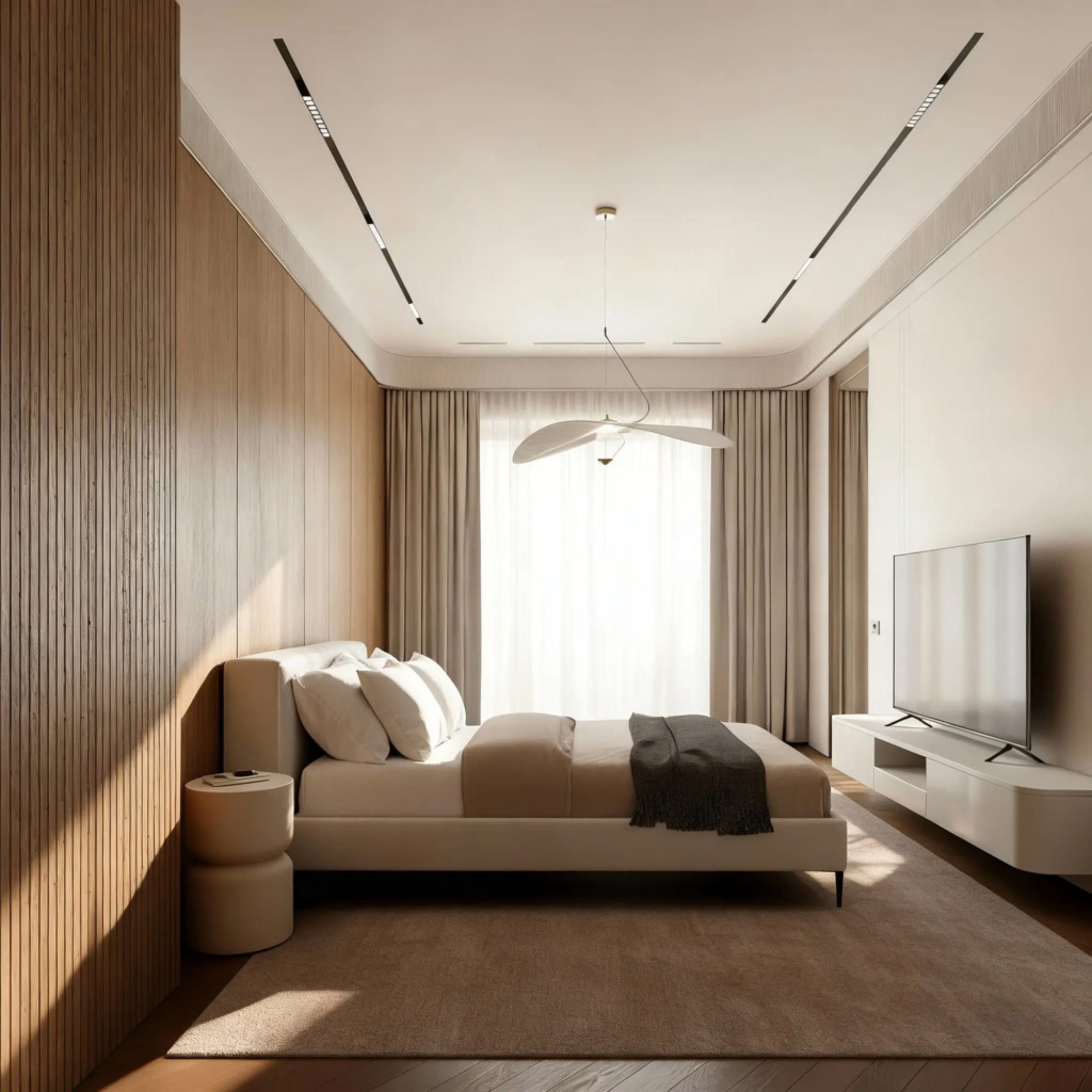 Кровать Портер на ножках в интерьере в обивке: Vector Leonardo 01. Фото 3