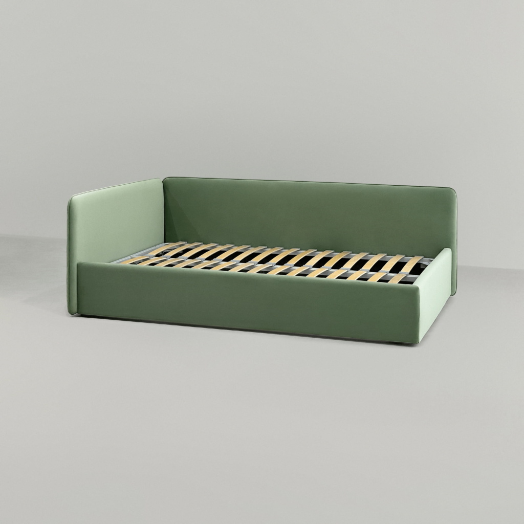 Детская кровать Берт с одним бортом в интерьере в обивке: No-frames Гравитация col. 10. Фото 7