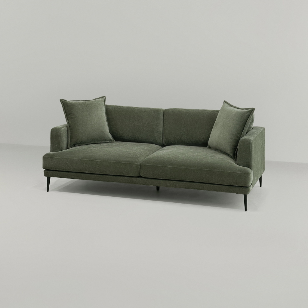 Диван Марло в интерьере в обивке: Domiart Sharli 6 Green Grass. Фото 7