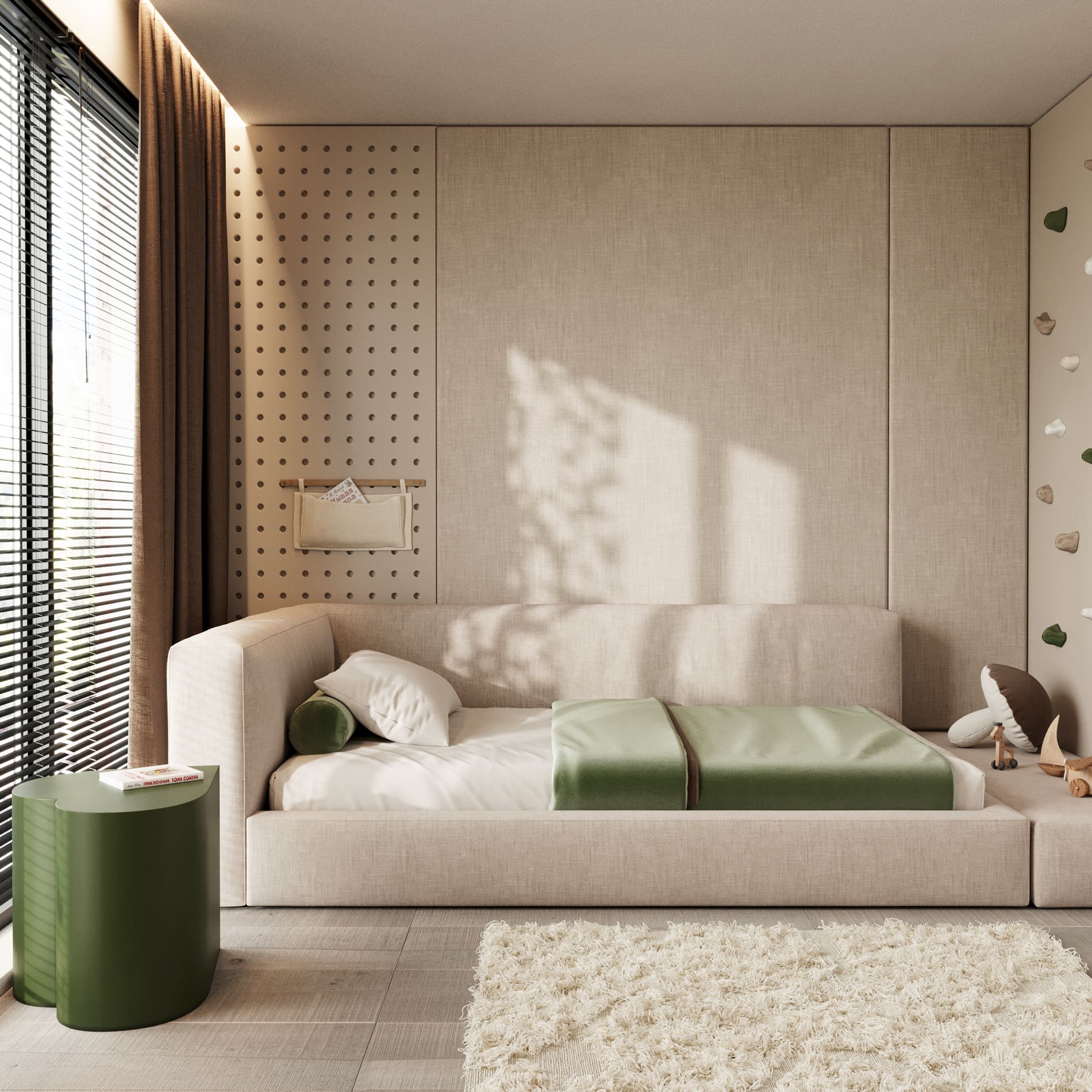 Детская кровать Мэни в интерьере в обивке:  Adriana 03. Фото 6