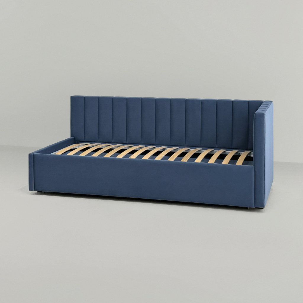 Детская кровать Натан с одним бортом в интерьере в обивке: Art Vision Afalin 27. Фото 12