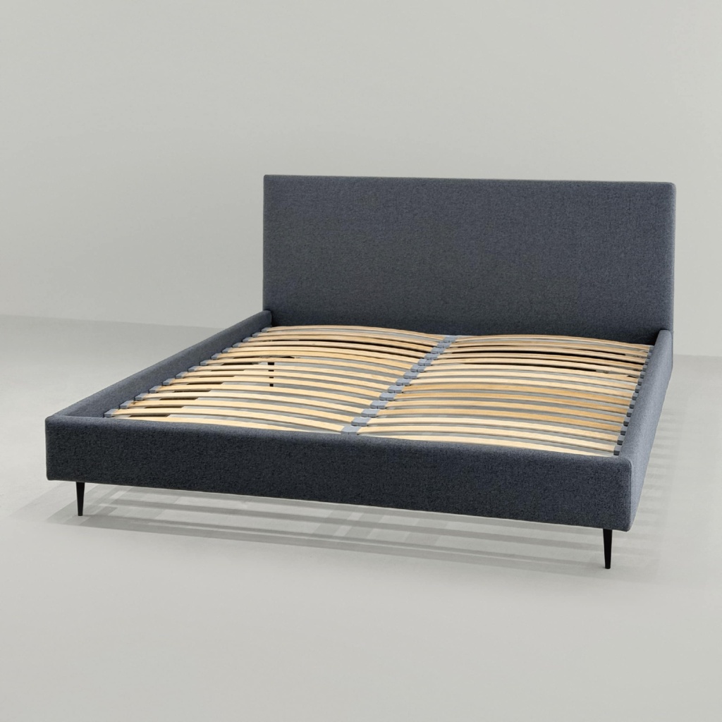 Кровать Кент на ножках в интерьере в обивке: Nortex Jazz 21 Anthracite. Фото 5