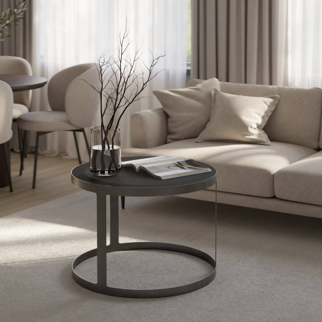 Кофейный стол Оскар нержавеющая сталь в интерьере. Фото 1