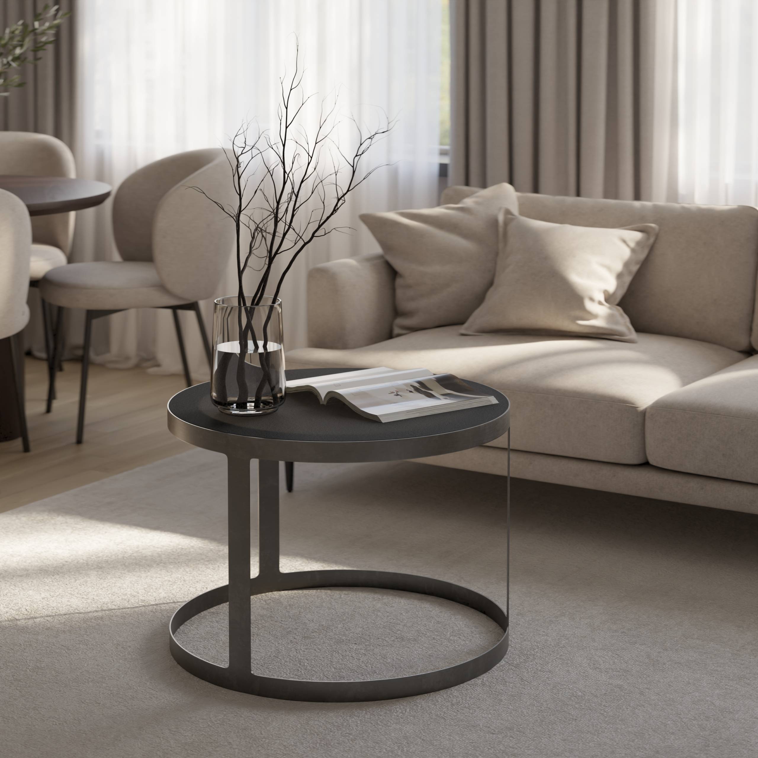 Кофейный стол Оскар нержавеющая сталь . Фото 6