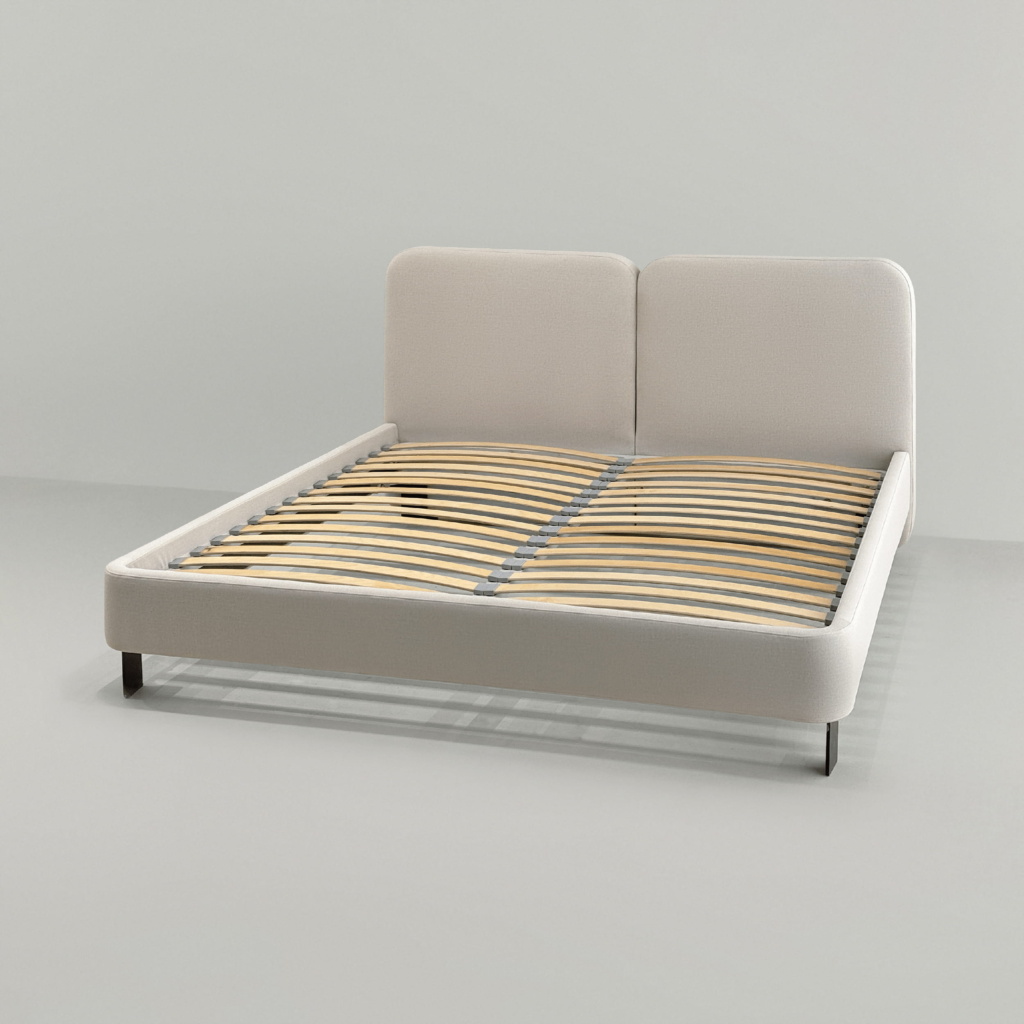 Кровать Тадао на ножках в интерьере в обивке: Domiart Marbel 103. Фото 6