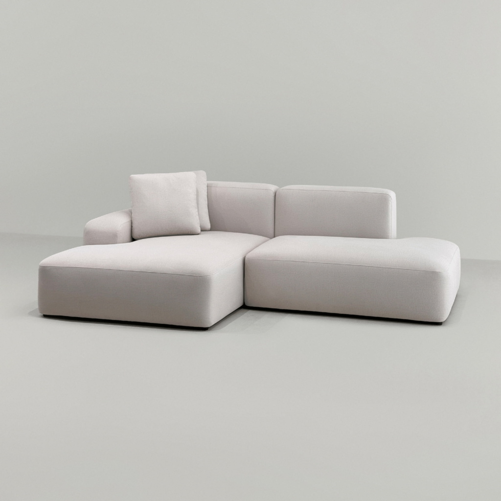 Диван Кермит раскладной в интерьере в обивке: Domiart Marbel 103 Cream. Фото 12