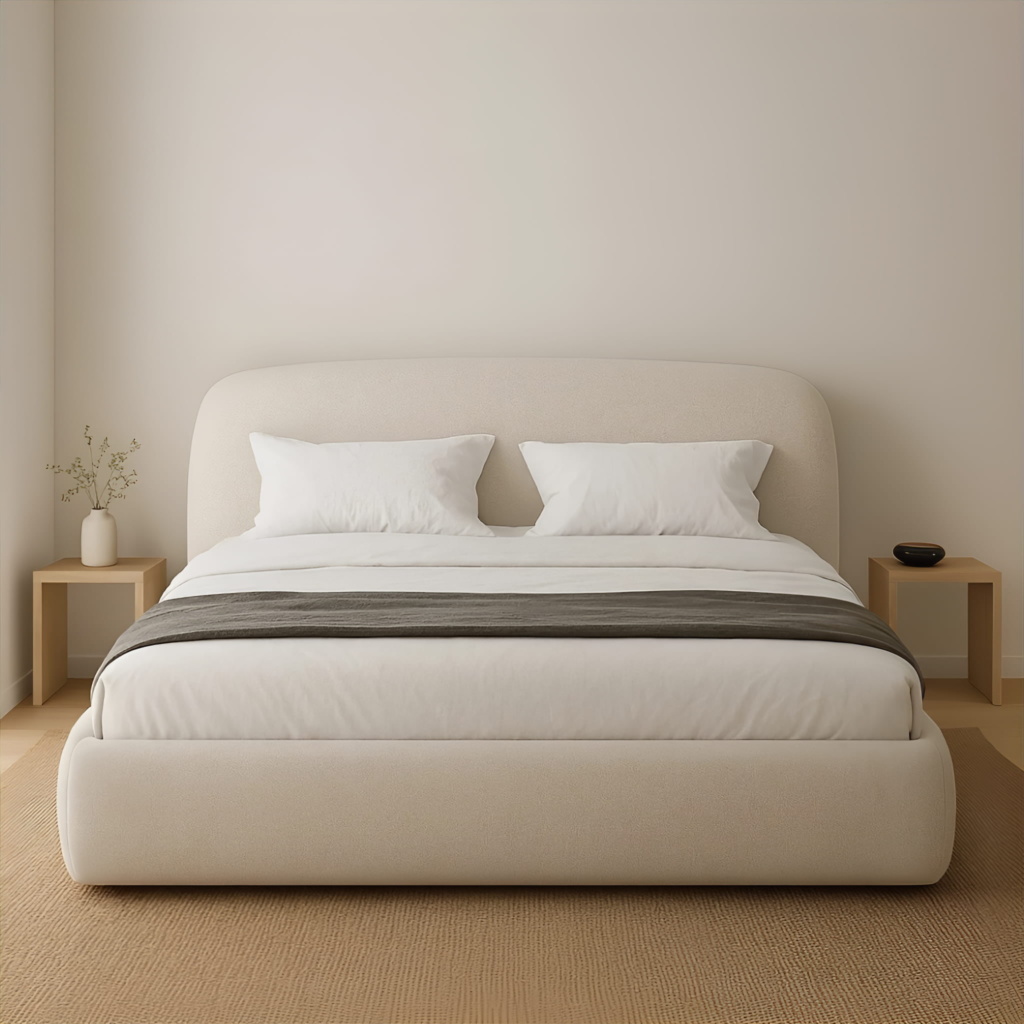 Кровать Конор с подъемным механизмом в интерьере в обивке: Teddy 001. Фото 4