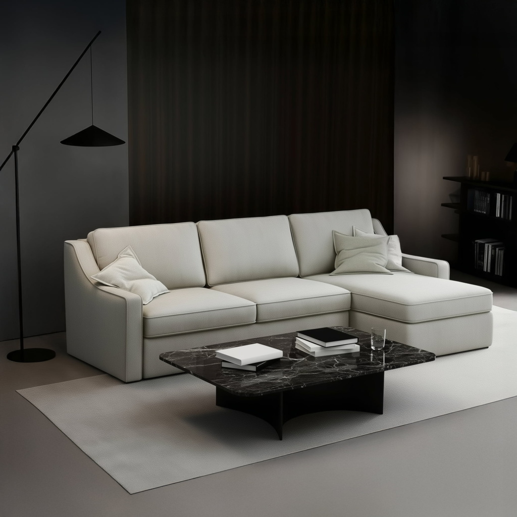 Диван Майк раскладной в интерьере в обивке: Egida Teddy 313. Фото 2