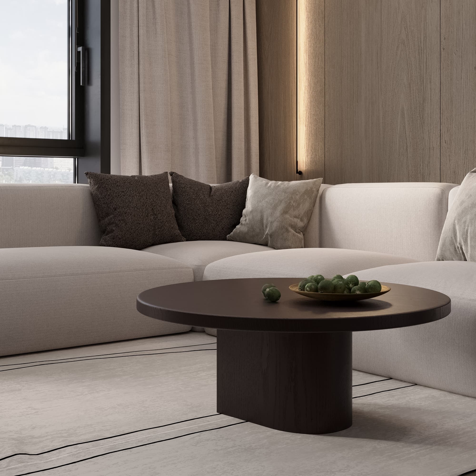 Круглый Журнальный стол Валентин шпон дуба журнальный. Фото 7