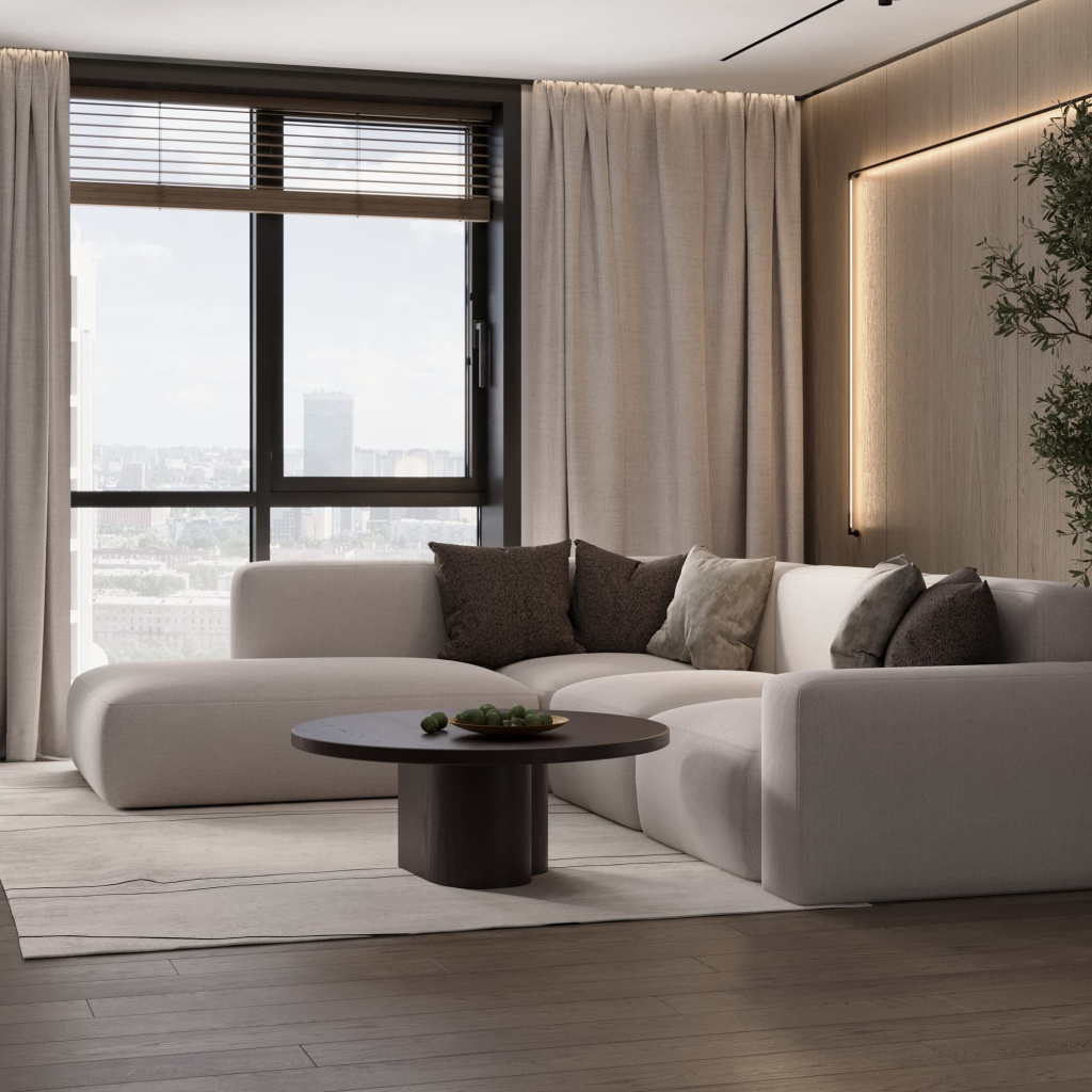 Журнальный стол Валентин шпон дуба в интерьере. Фото 1