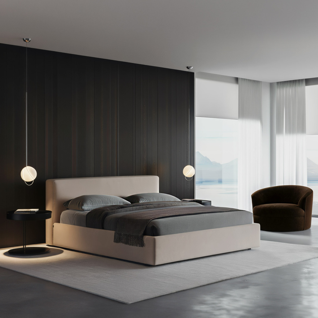 Кровать Портер с подъемным механизмом в интерьере в обивке: Art Vision Selesta 39. Фото 2