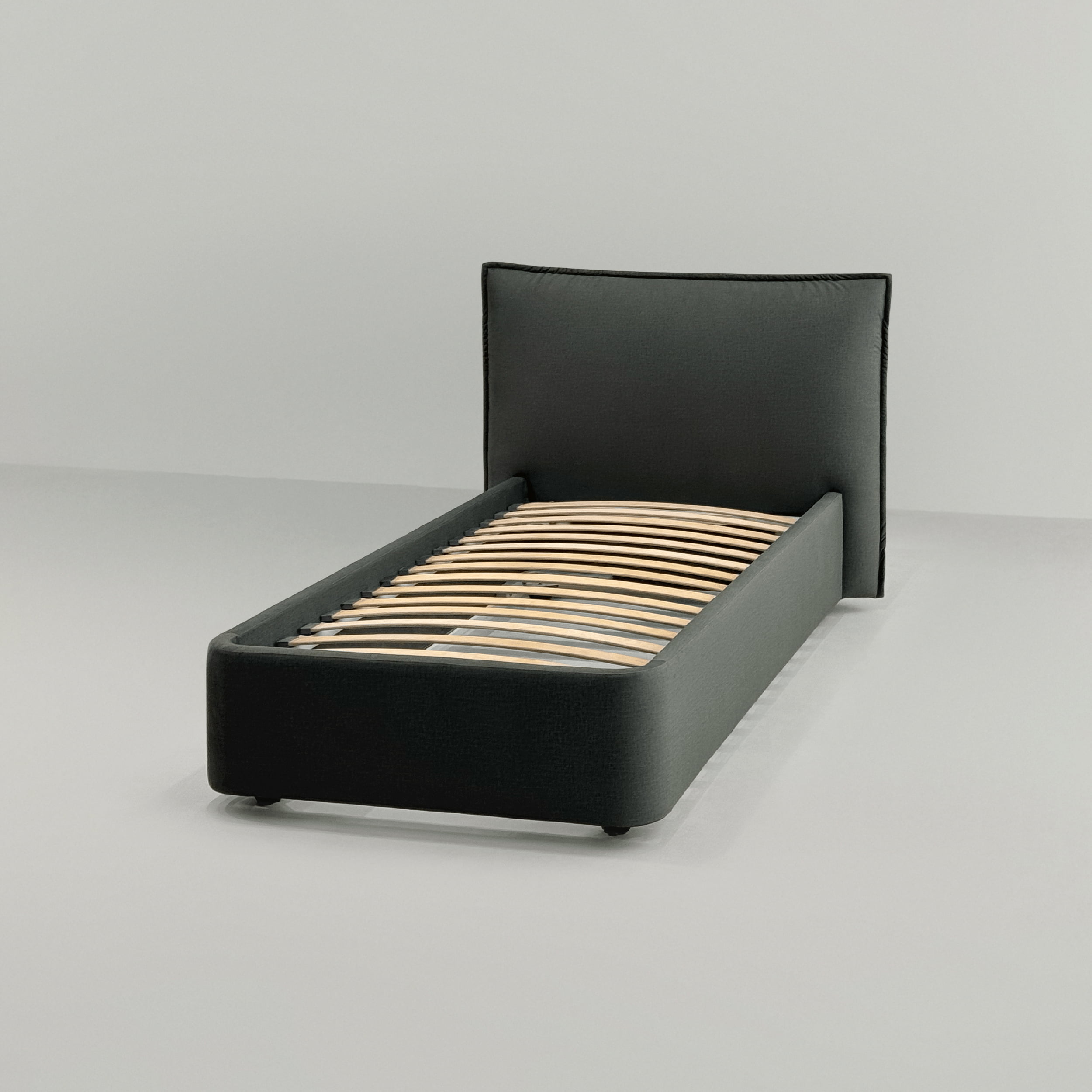 Кровать Бентли с подъемным механизмом в интерьере в обивке: Domiart Marbel color 105 Olive. Фото 6