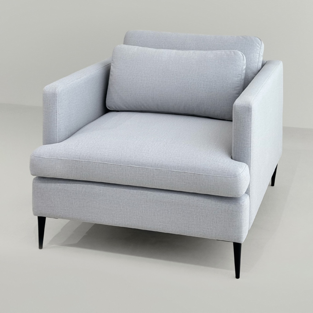 Кресло Мэтт в интерьере в обивке: Domiart Marbel 107 light grey. Фото 6