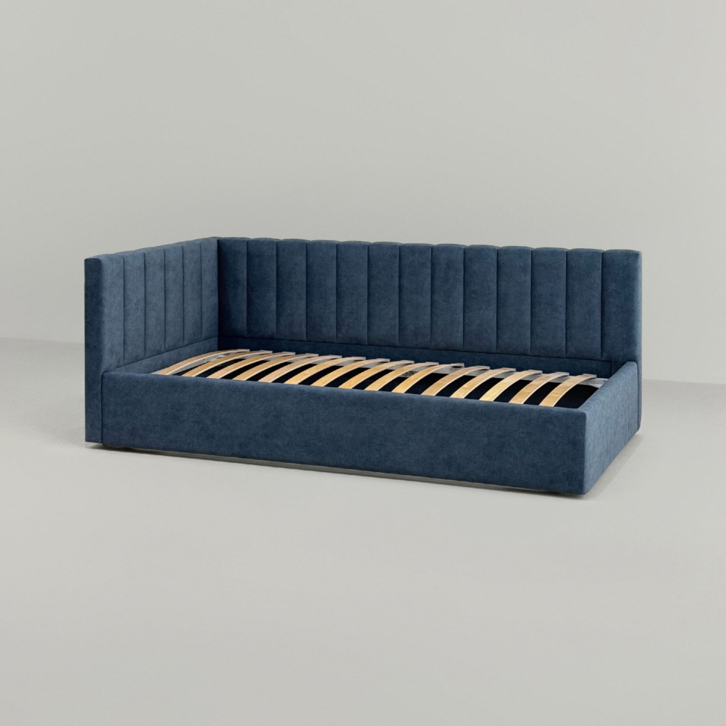 Детская кровать Натан с одним бортом в интерьере в обивке: Vektor Jaguar 10. Фото 6