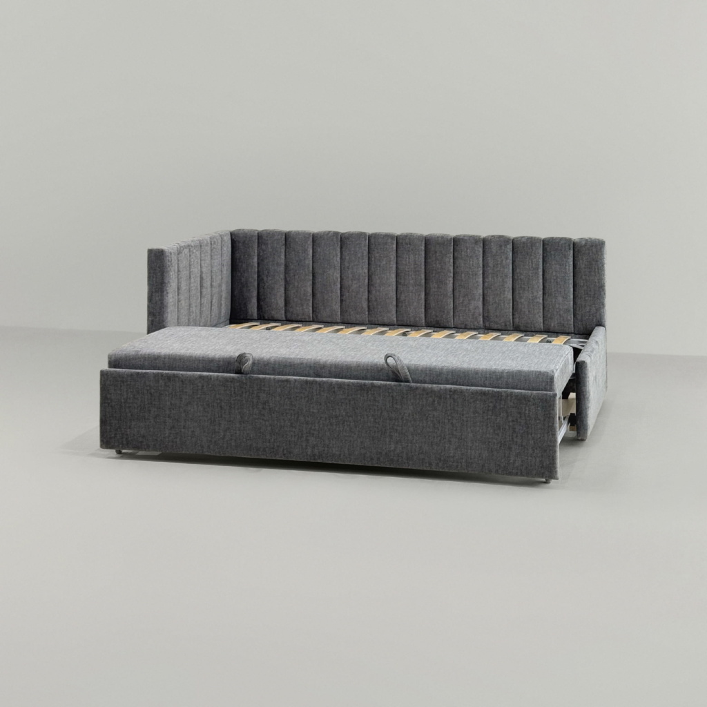 Детская кровать Натан с одним бортом в интерьере в обивке: Domiart Missoni 05. Фото 11