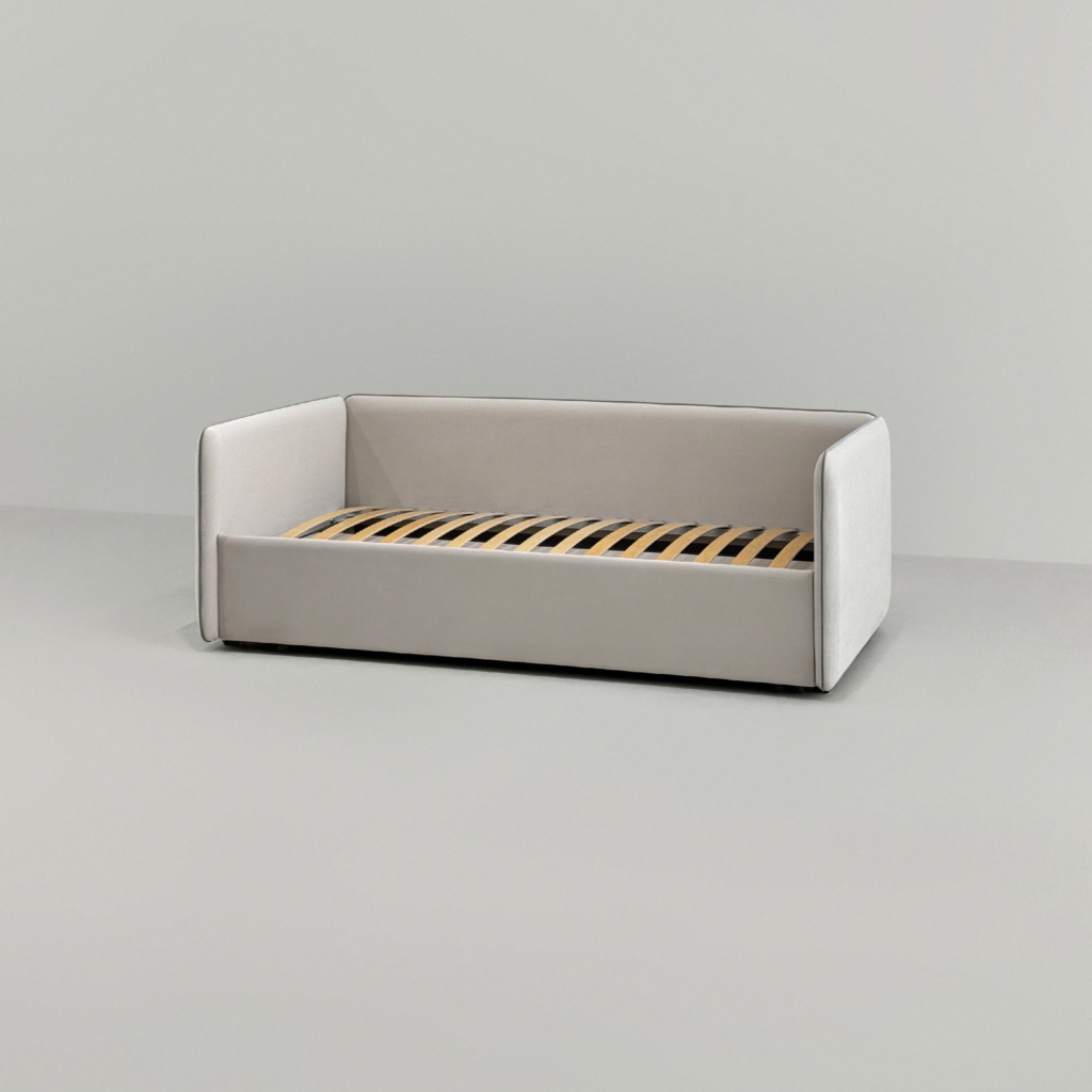 Детская кровать Берт в интерьере в обивке: VipTextile Imperia Cream / VipTextile Imperia Silver. Фото 8