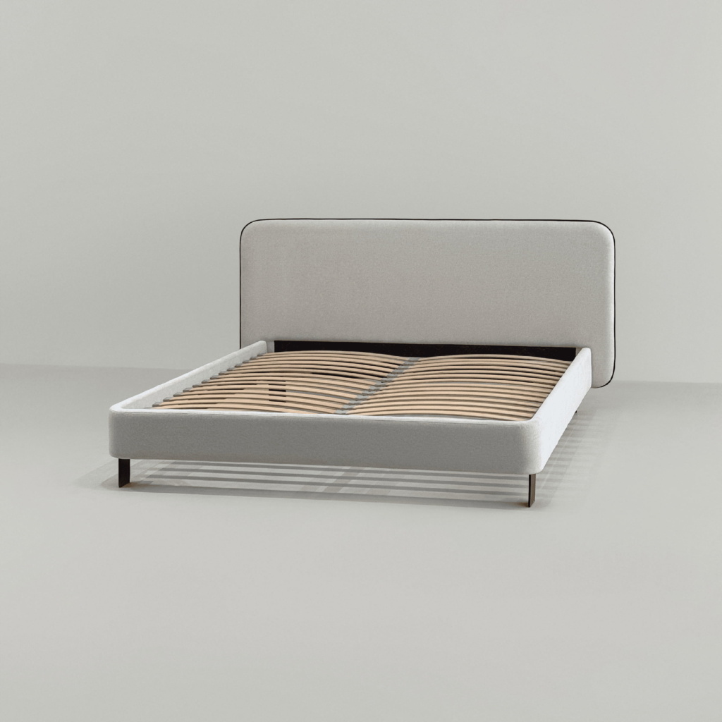 Кровать Барри на ножках в интерьере в обивке: Domiart Piano 1 Cream / Vektor Catalana 21. Фото 9