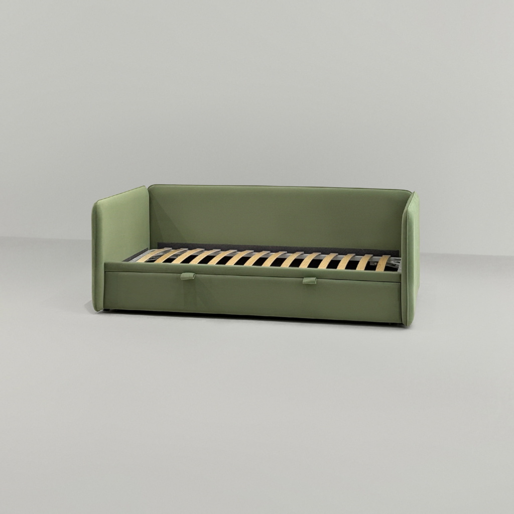 Детская кровать Берт в интерьере в обивке: Egida Teddy 917. Фото 7