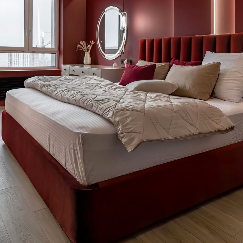 Кровать Натан с подъемным механизмом в интерьере, дизайн от: Jeevaa Design. Фото 1