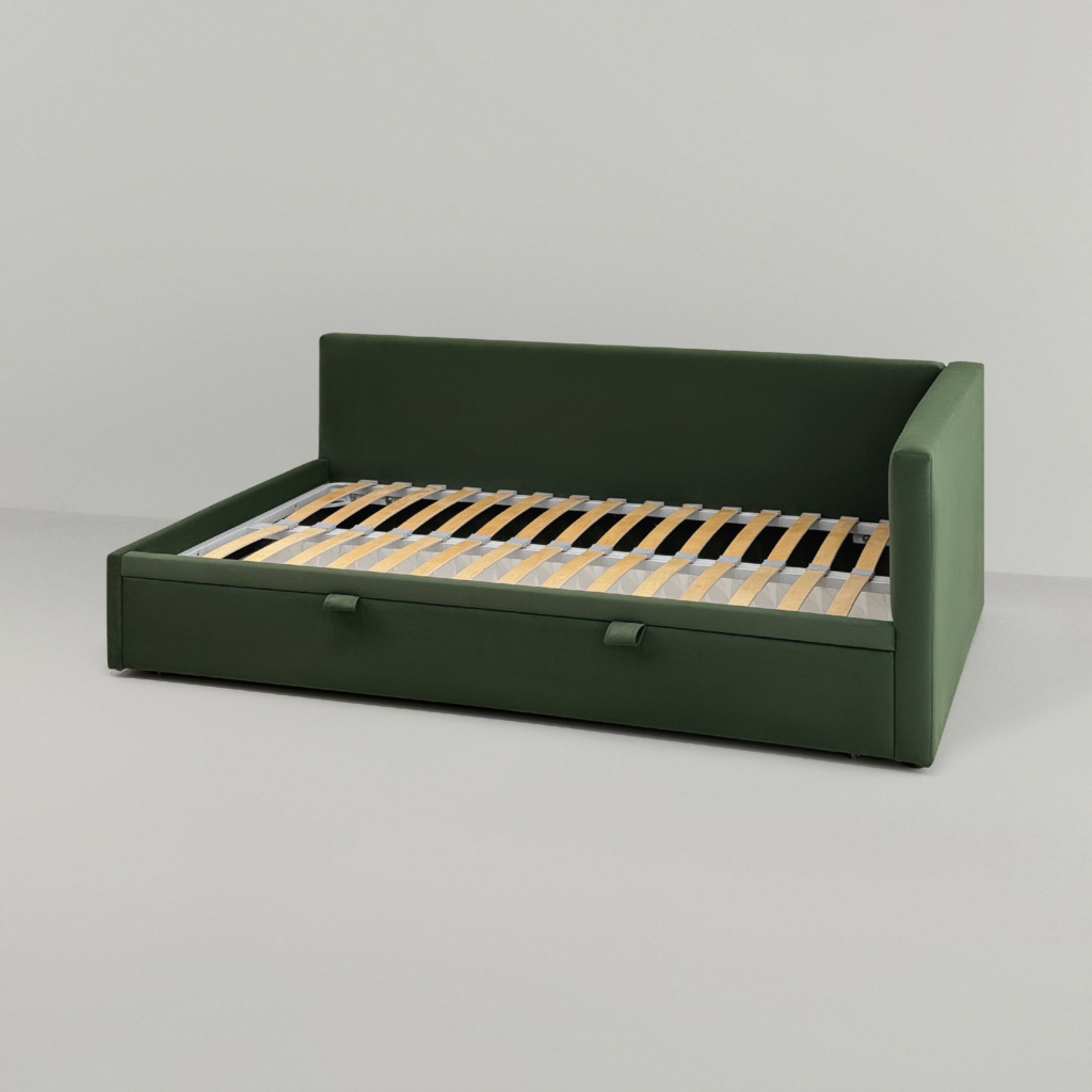 Детская кровать Лео с одним бортом в интерьере в обивке: ArtVision Lazio 4. Фото 10