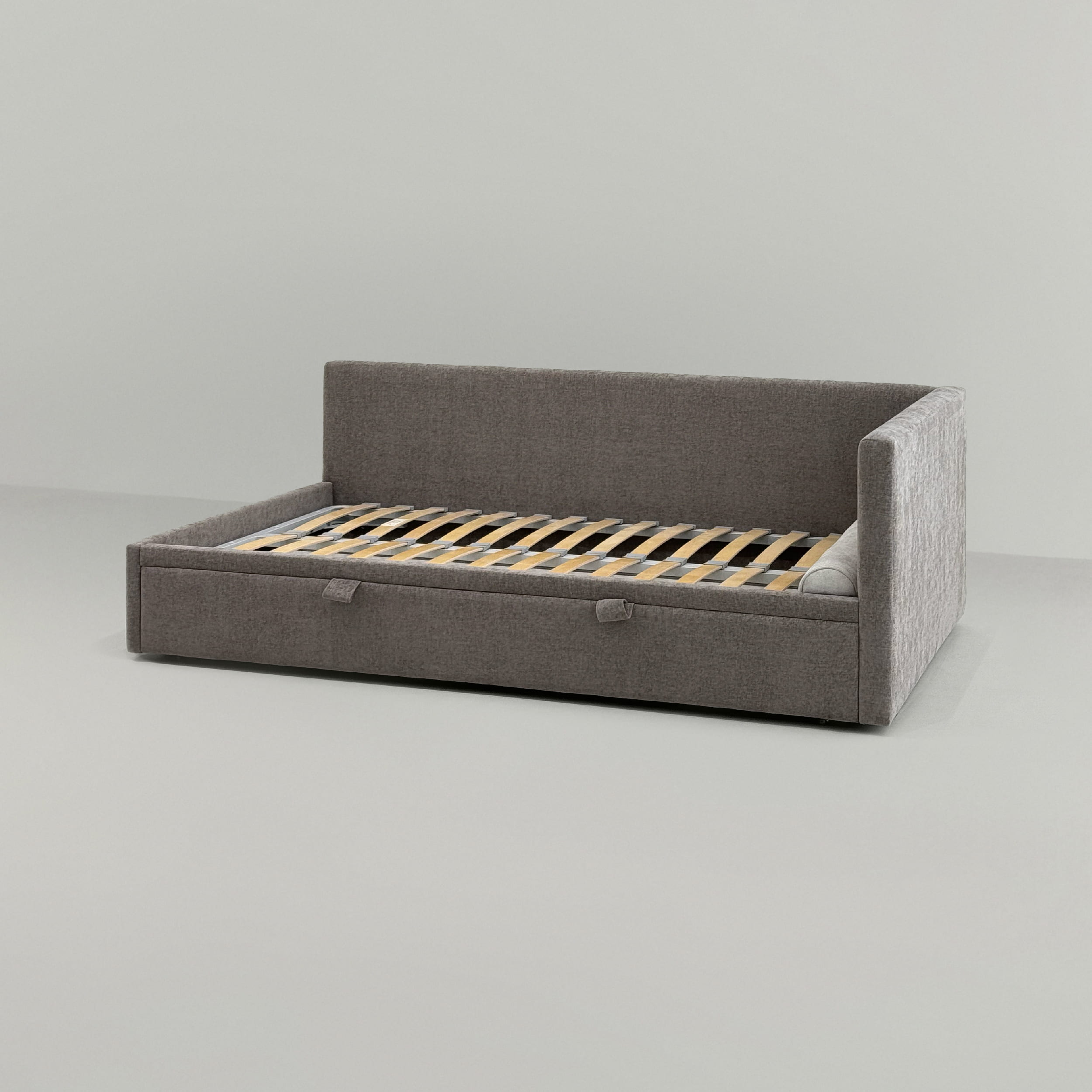 Детская кровать Лео с одним бортом в интерьере в обивке: Artex Bogema 03. Фото 7