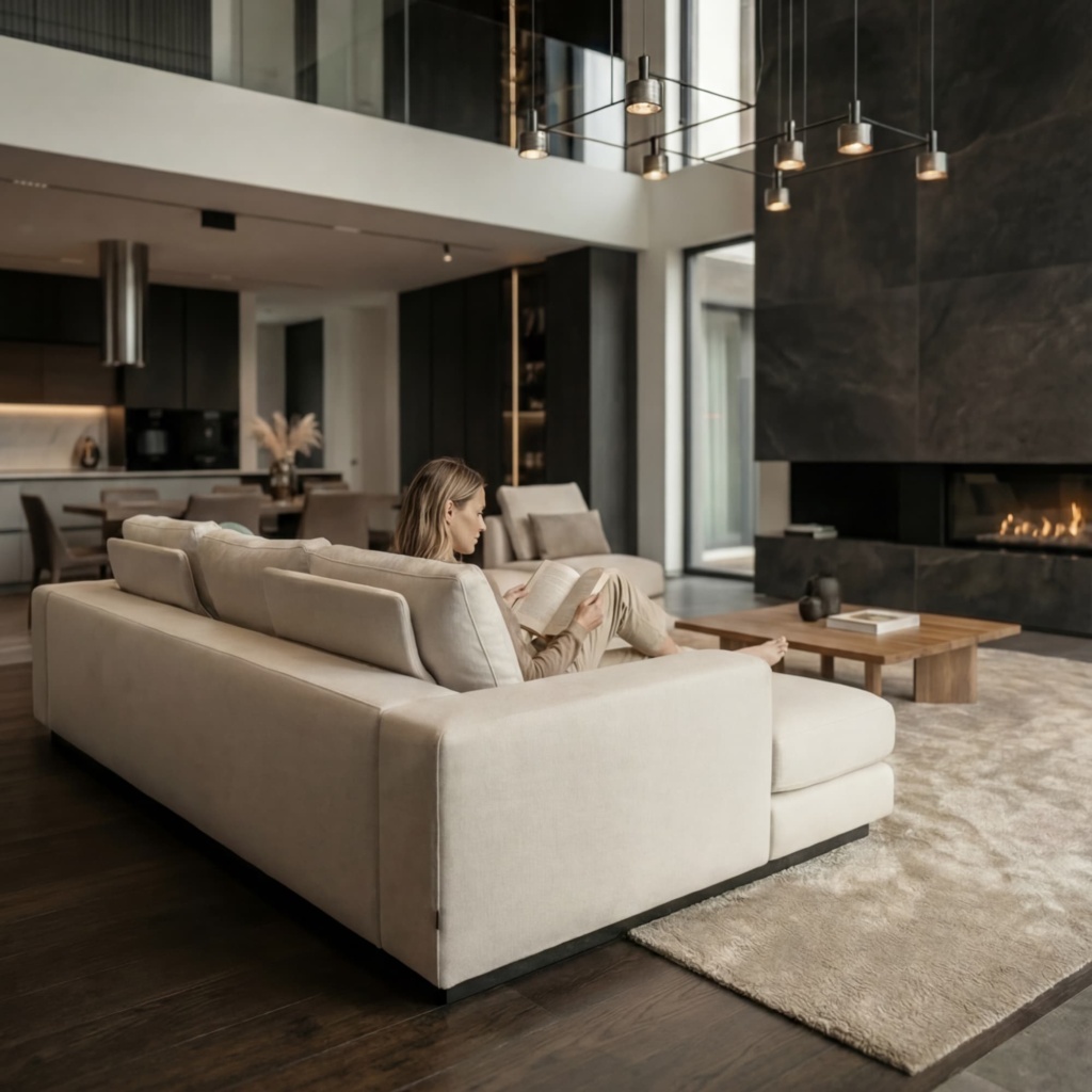 Диван Адам в интерьере в обивке: Domiart Marino 02. Фото 1