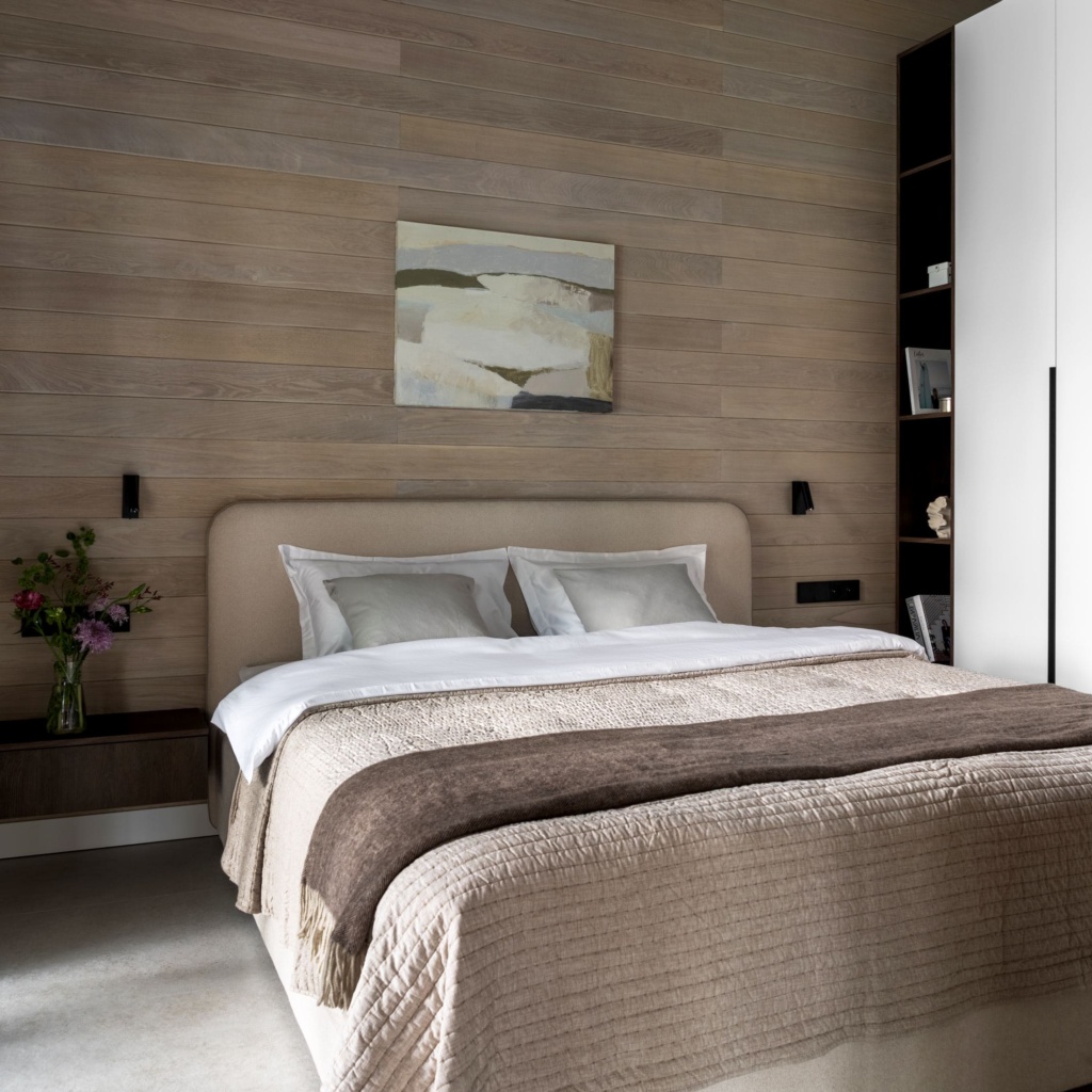 Кровать Барри с подъемным механизмом в интерьере в обивке: Союз-М Clarins 100, дизайн от: Дарья Климюк. Фото 14