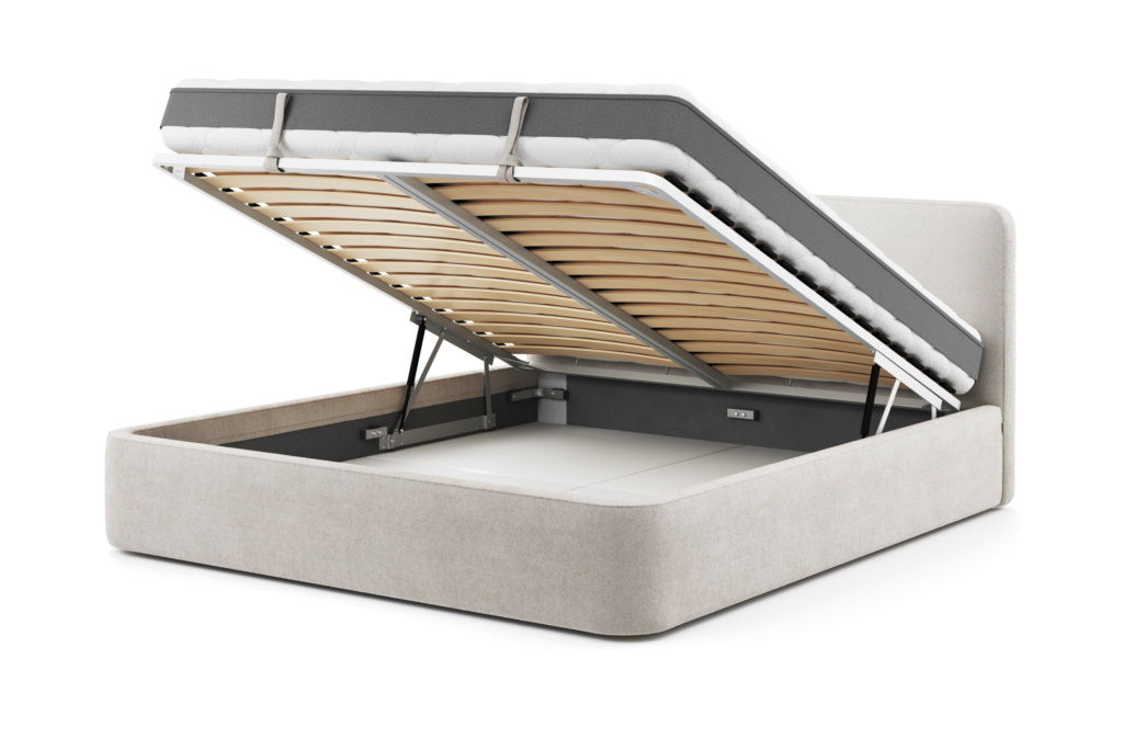 Кровать Бадди 160 x 200 в букле Clarins с подъемным механизмом . Фото 3