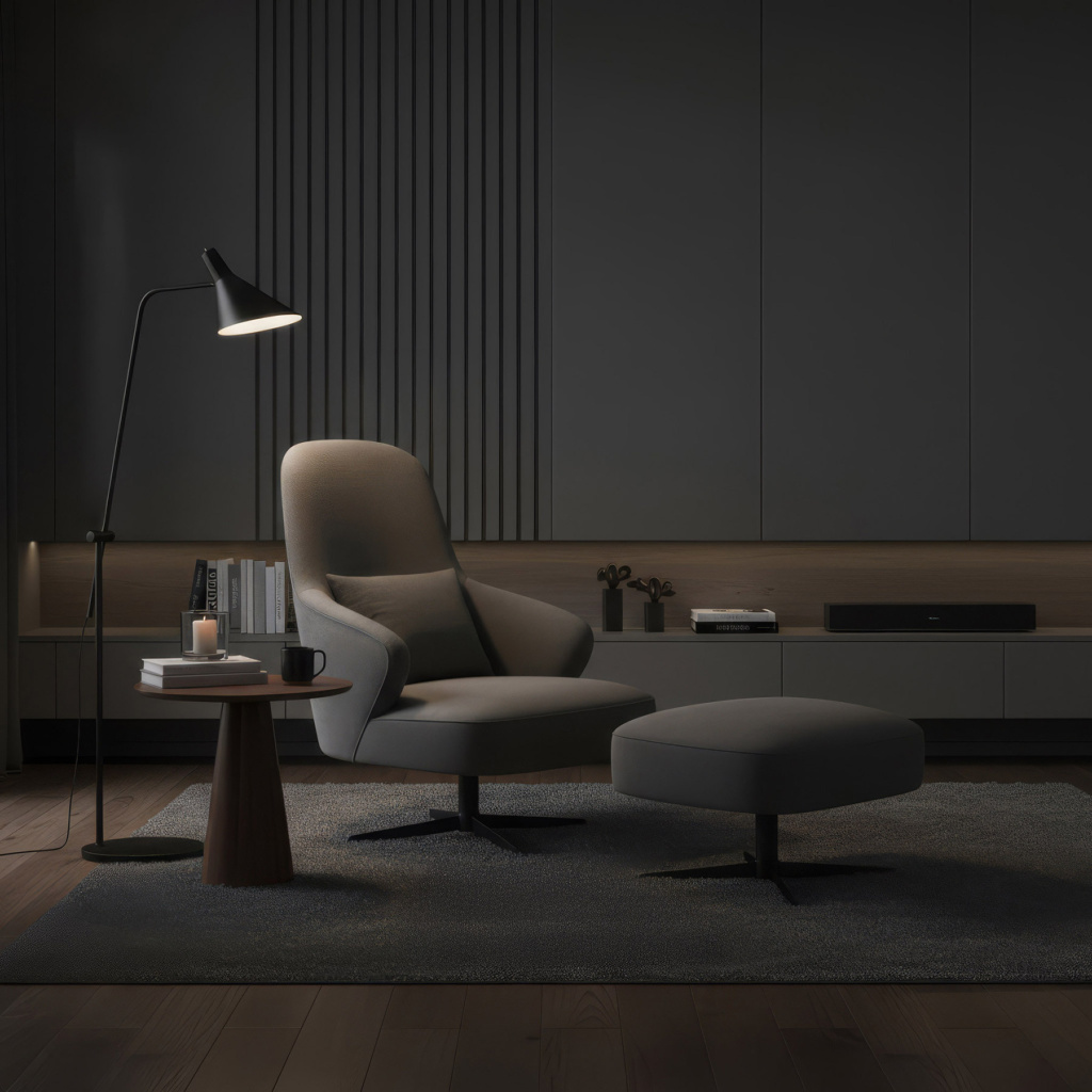 Кресло Магнус Поворотное в интерьере в обивке: Egida Teddy 314. Фото 3