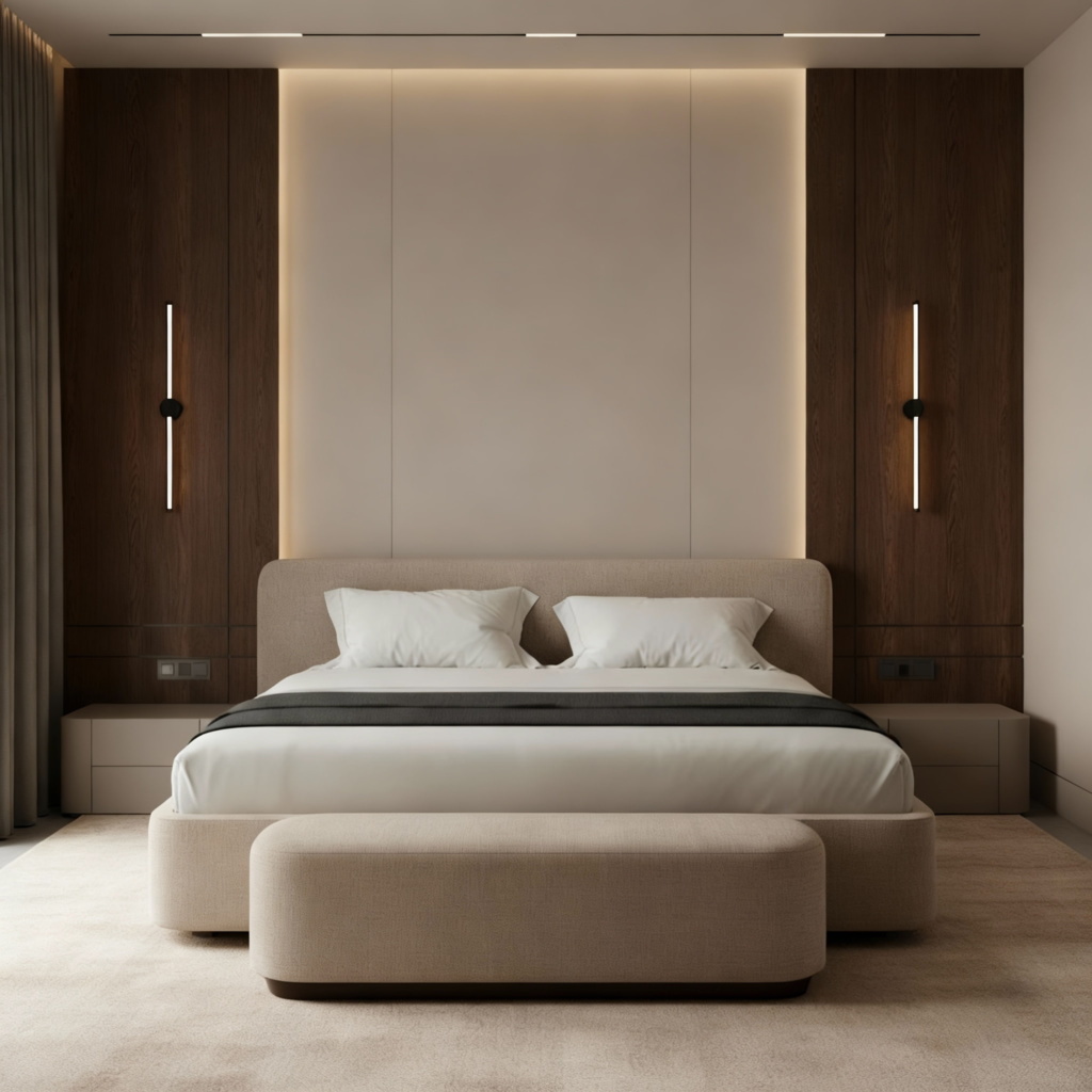 Банкетка Марс на цоколе в интерьере в обивке: Fancy Fabric Adriana 02. Фото 5