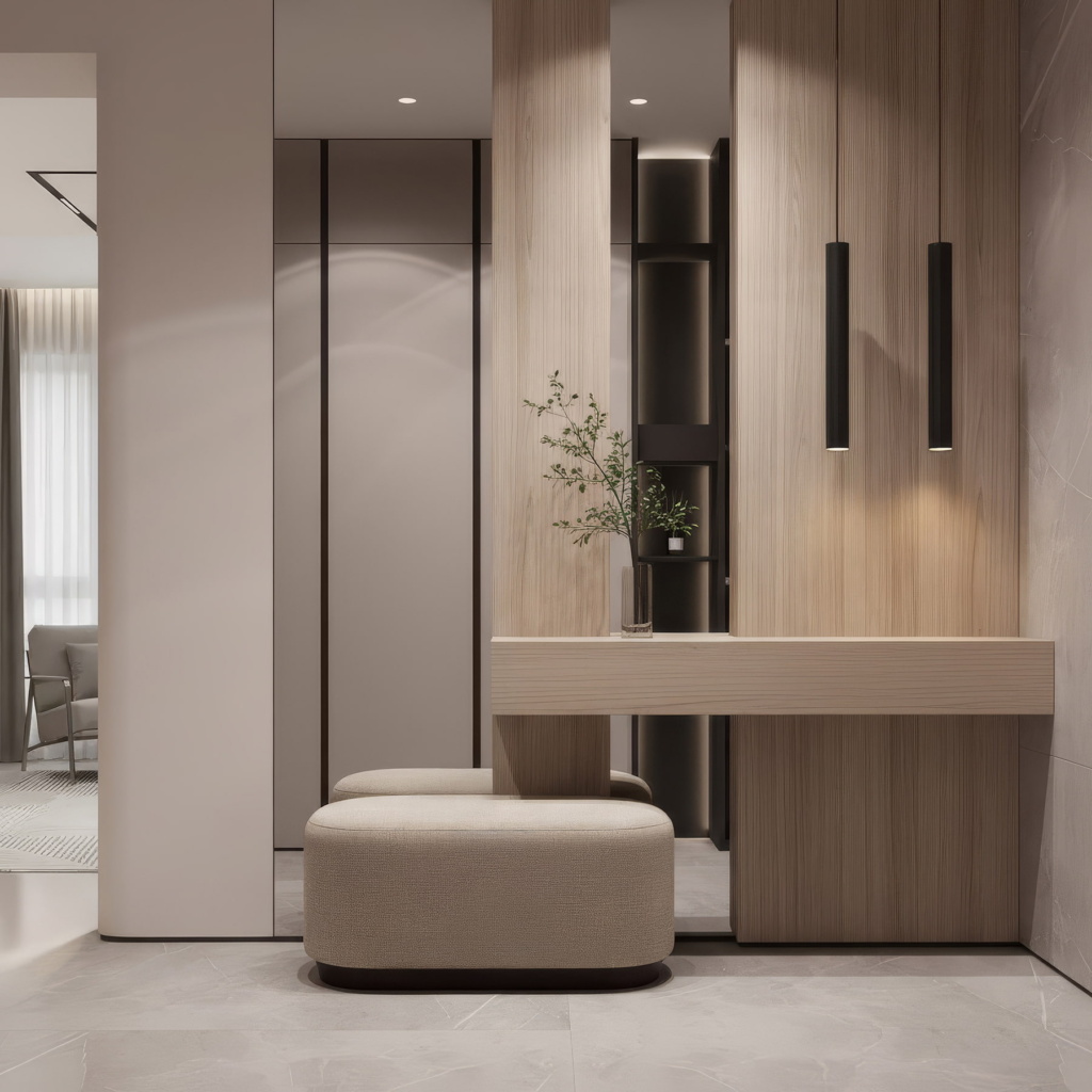 Банкетка Марс на цоколе в интерьере в обивке: Fancy Fabric Adriana 02. Фото 4