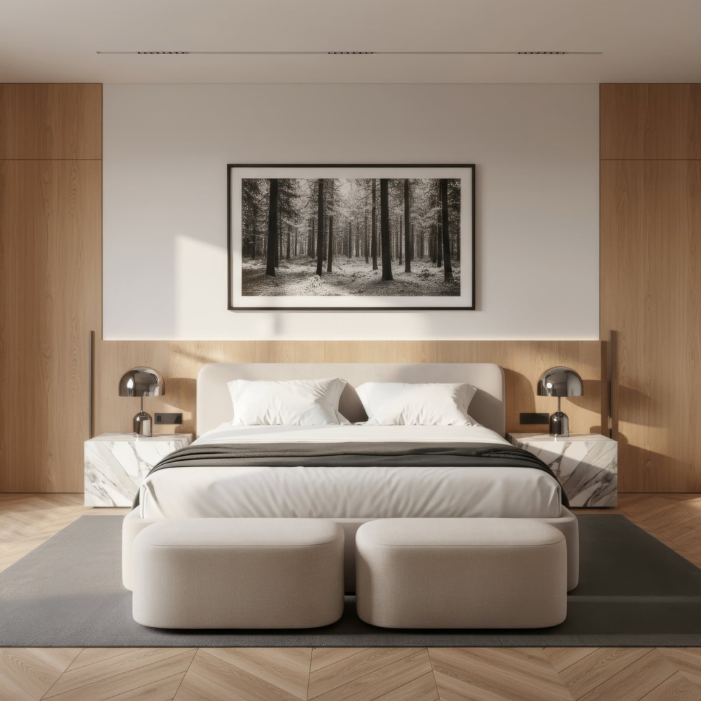 Банкетка Марс в интерьере в обивке: Egida Teddy 320. Фото 1