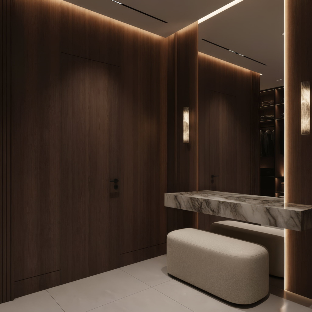 Банкетка Марс в интерьере в обивке: Art Vision Afalin 05. Фото 2