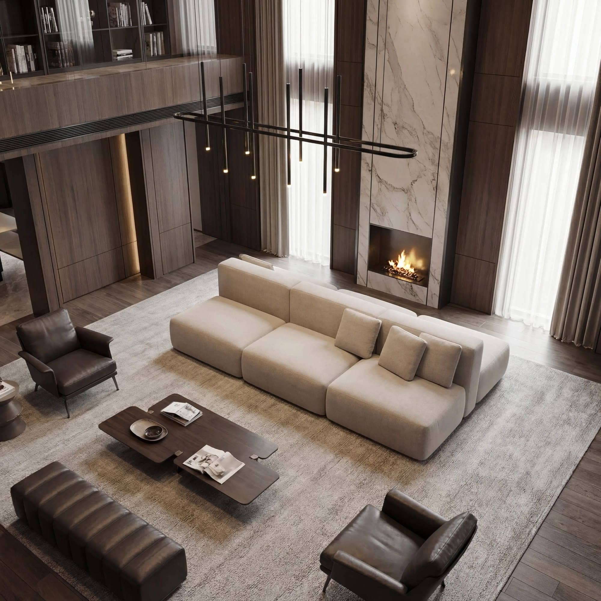 Диван Кермит двусторонний в интерьере в обивке: Egida Teddy 307. Фото 9